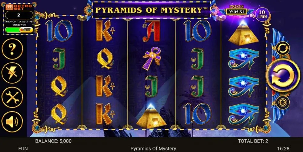 Gameplay de la machine à sous Pyramids of Mystery