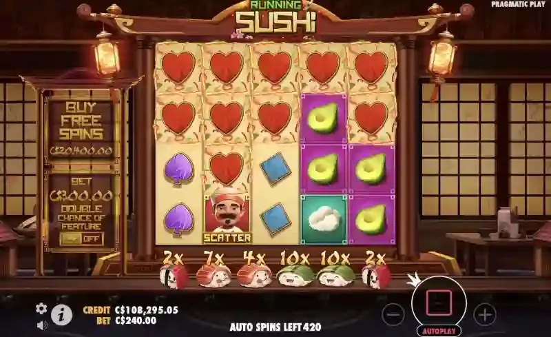 gameplay de running sushi