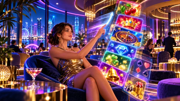 Interface de casino à swipe